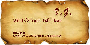 Villányi Gábor névjegykártya